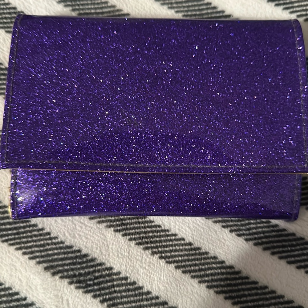 COPY - Kirks Folly Blue glitter wallet
